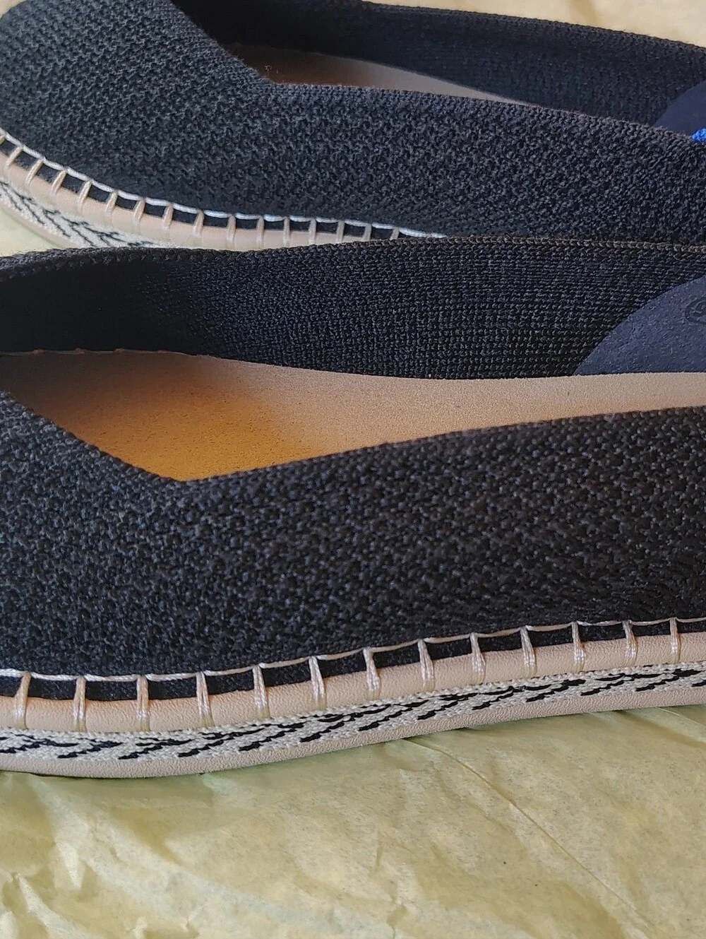 Rothy’s Espadrille Sz 9.5 Navy Stripe NWT - No Laces